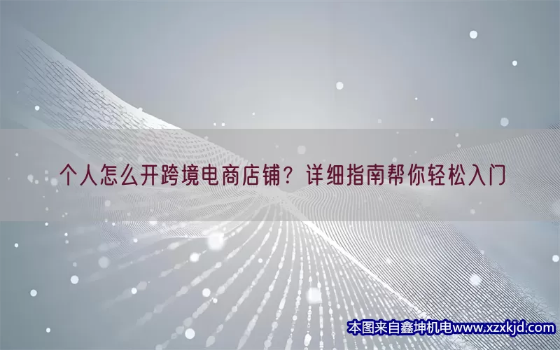 个人怎么开跨境电商店铺？详细指南帮你轻松入门(pic1)