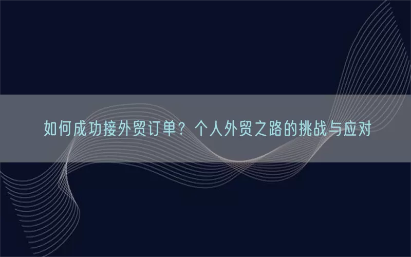 如何成功接外贸订单？个人外贸之路的挑战与应对