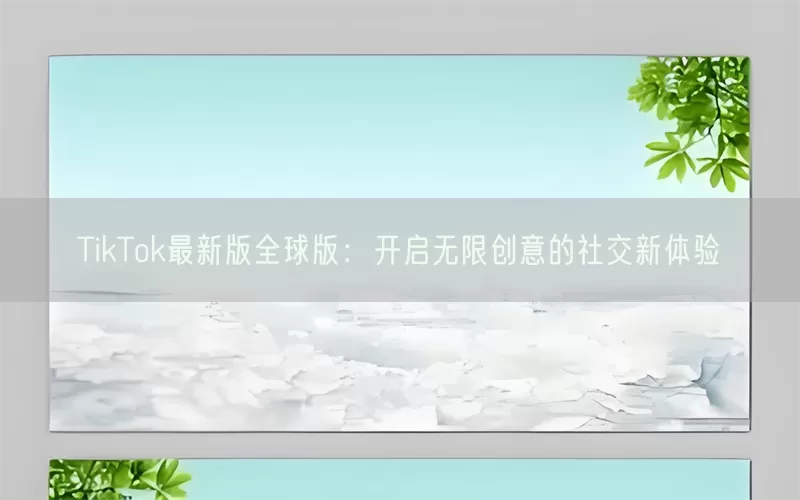 TikTok最新版全球版：开启无限创意的社交新体验