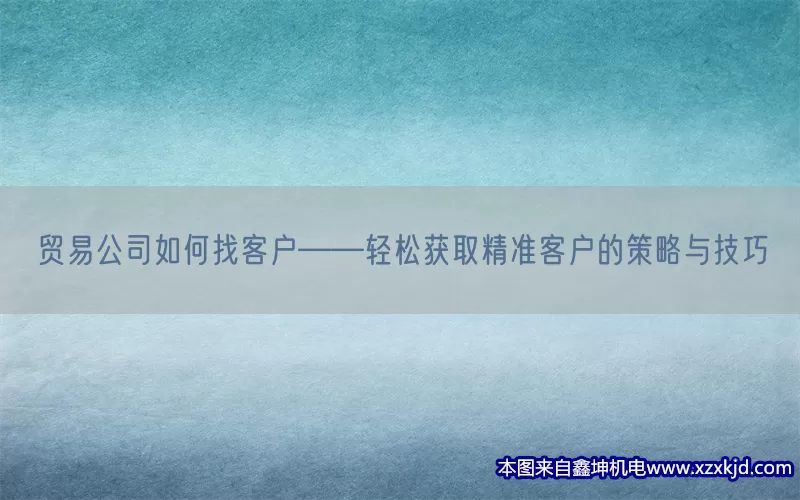 贸易公司如何找客户——轻松获取精准客户的策略与技巧(pic1)