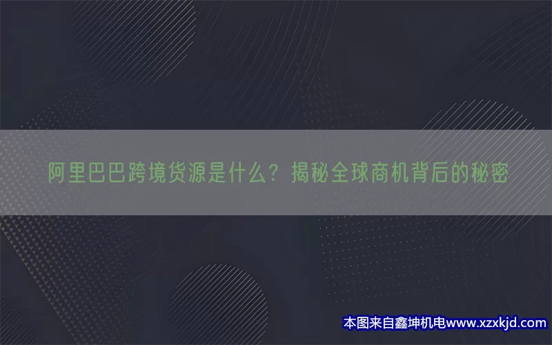 阿里巴巴跨境货源是什么？揭秘全球商机背后的秘密(pic1)