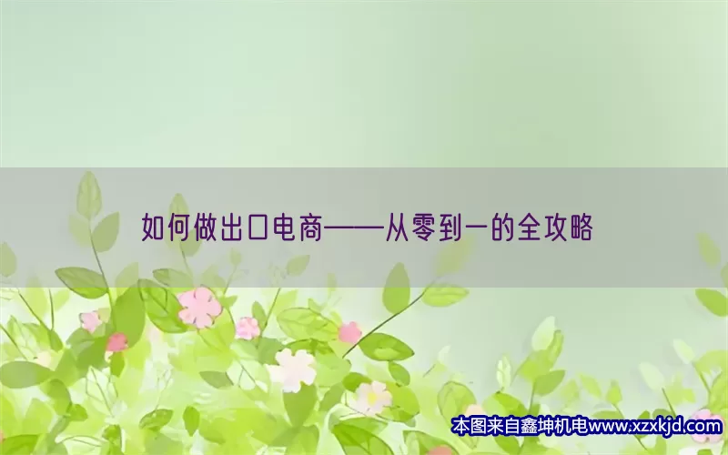 如何做出口电商——从零到一的全攻略(pic1)