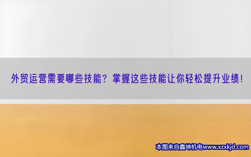外贸运营需要哪些技能？掌握这些技能让你轻松提升业绩！(pic1)