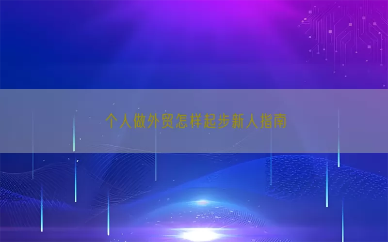 个人做外贸怎样起步新人指南