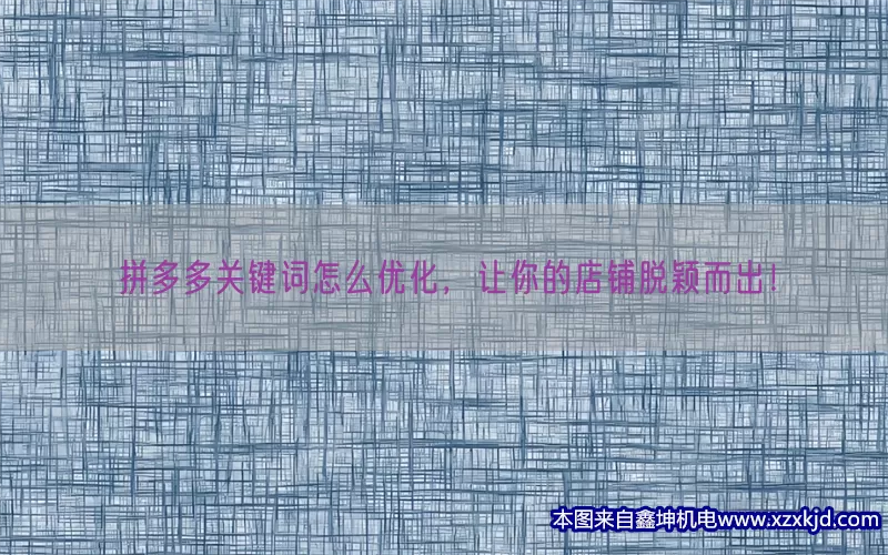 拼多多关键词怎么优化，让你的店铺脱颖而出！(pic1)