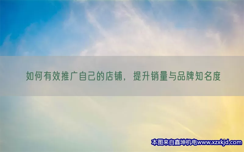 如何有效推广自己的店铺，提升销量与品牌知名度(pic1)