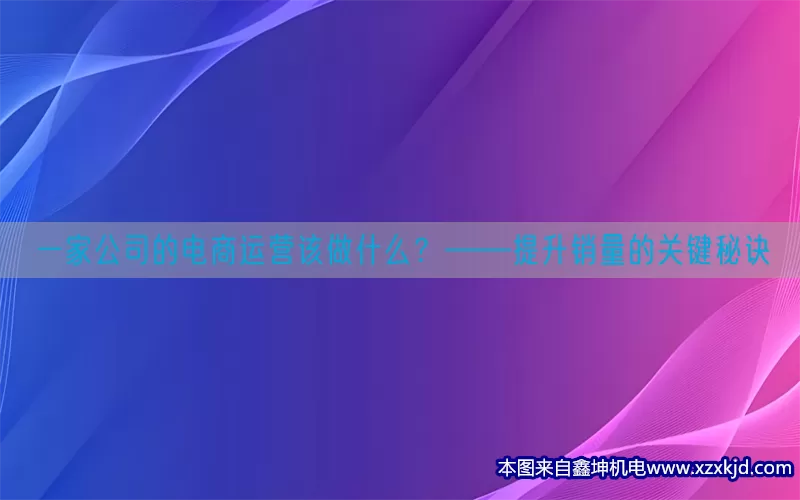 一家公司的电商运营该做什么？——提升销量的关键秘诀(pic1)