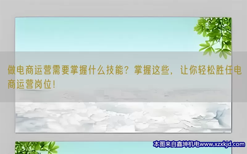 做电商运营需要掌握什么技能？掌握这些，让你轻松胜任电商运营岗位！(pic1)