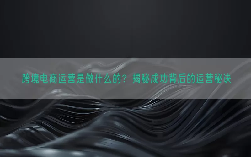 跨境电商运营是做什么的？揭秘成功背后的运营秘诀
