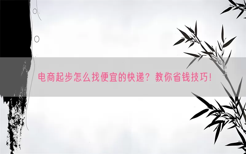 电商起步怎么找便宜的快递？教你省钱技巧！