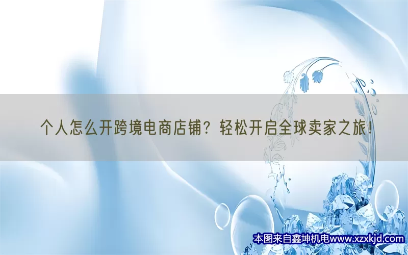 个人怎么开跨境电商店铺？轻松开启全球卖家之旅！(pic1)