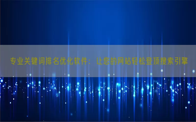专业关键词排名优化软件：让您的网站轻松登顶搜索引擎