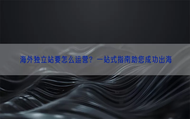 海外独立站要怎么运营？一站式指南助您成功出海