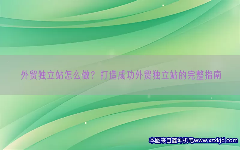 外贸独立站怎么做？打造成功外贸独立站的完整指南(pic1)
