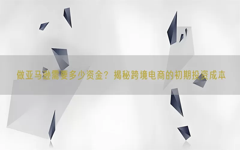 做亚马逊需要多少资金？揭秘跨境电商的初期投资成本