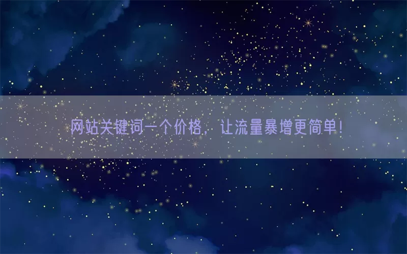 网站关键词一个价格，让流量暴增更简单！