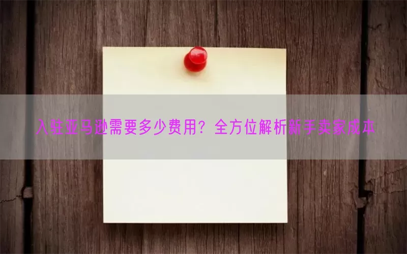 入驻亚马逊需要多少费用？全方位解析新手卖家成本