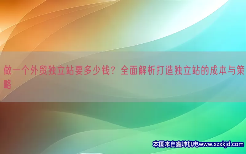 做一个外贸独立站要多少钱？全面解析打造独立站的成本与策略(pic1)