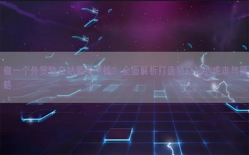 做一个外贸独立站要多少钱？全面解析打造独立站的成本与策略
