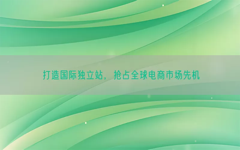 打造国际独立站，抢占全球电商市场先机