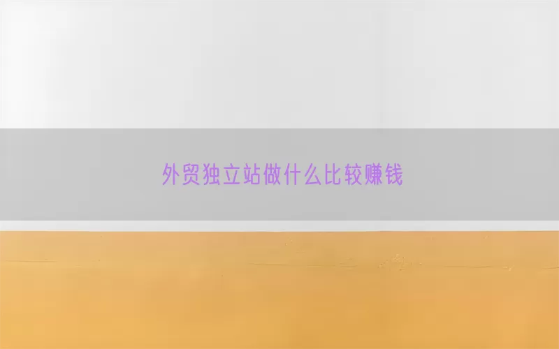 外贸独立站做什么比较赚钱