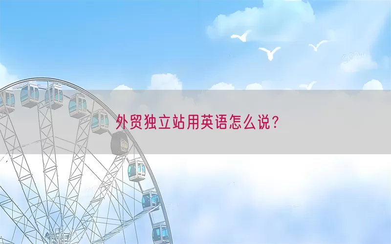 外贸独立站用英语怎么说？
