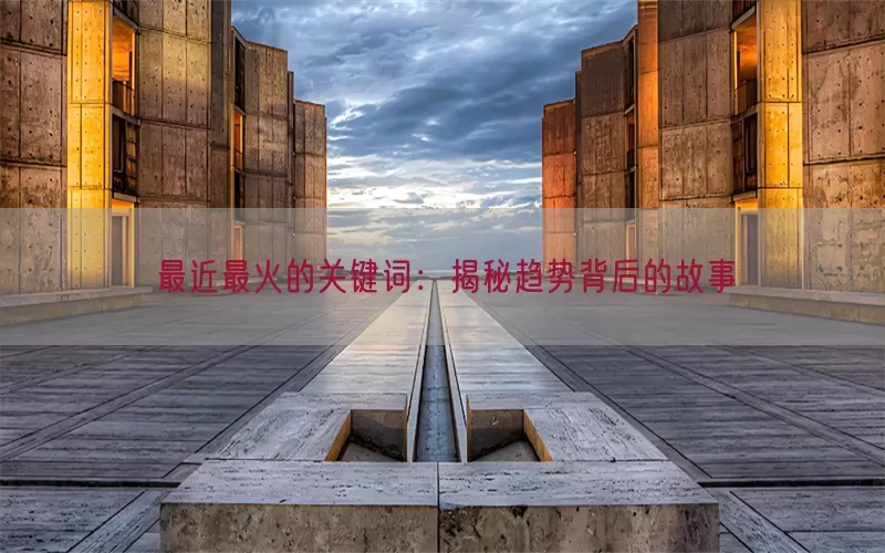 最近最火的关键词：揭秘趋势背后的故事