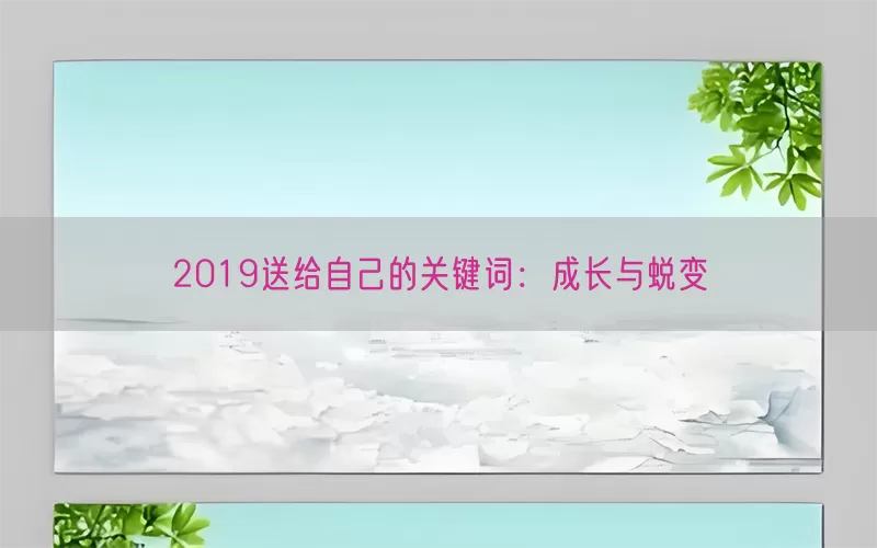 2019送给自己的关键词：成长与蜕变