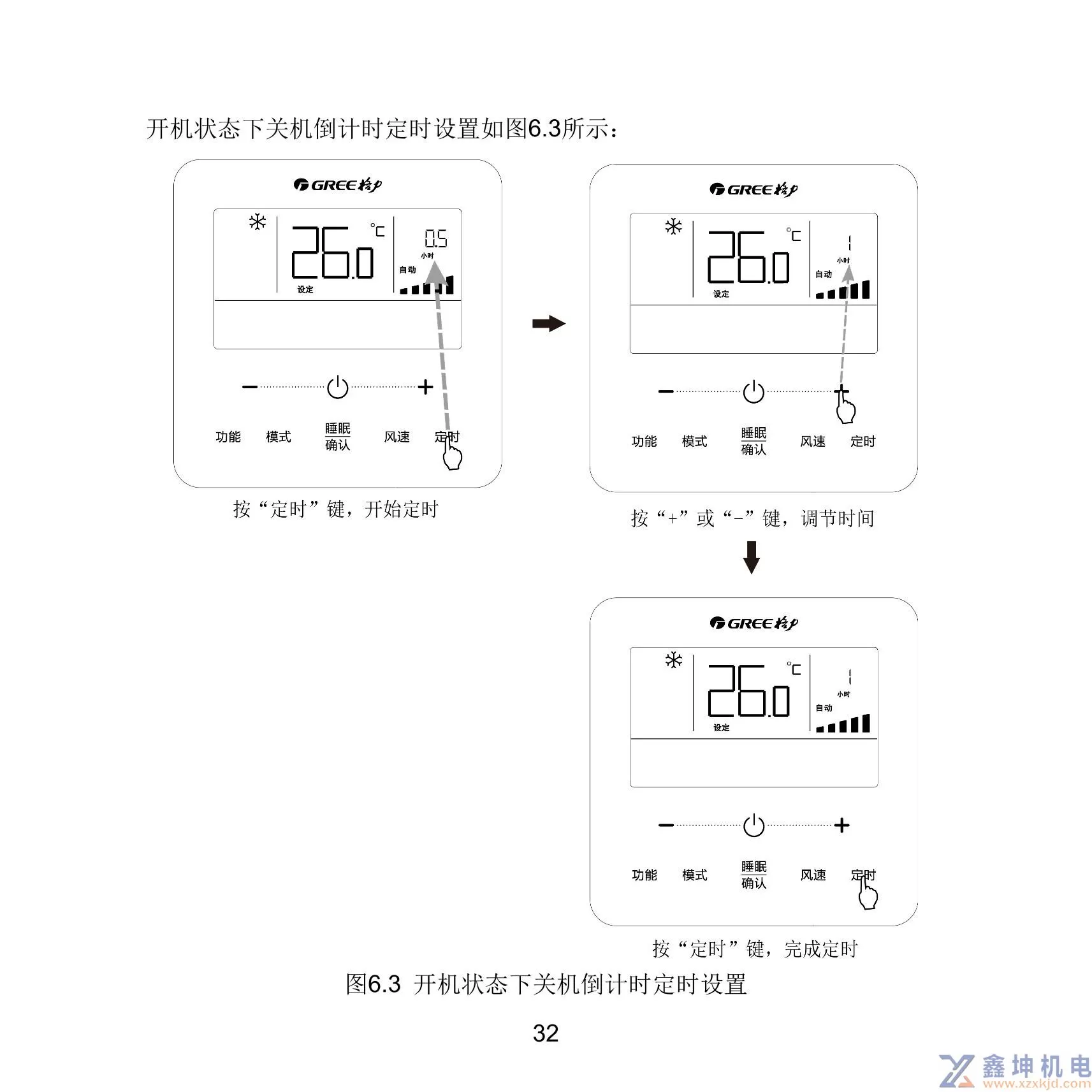 格力中央空调线控器说明书XC71-33/H2XC71-24/HXC71-24/HC(pic36)