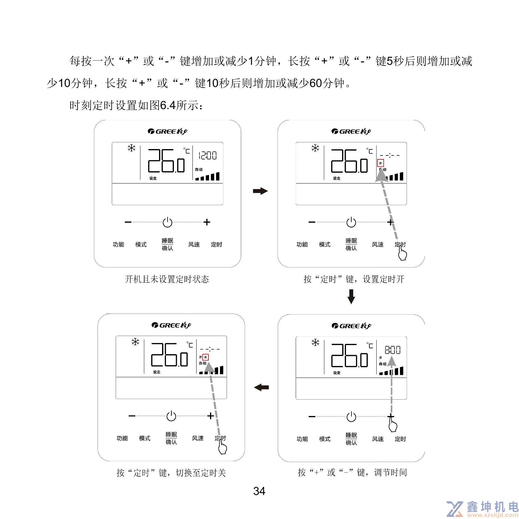格力中央空调线控器说明书XC71-33/H2XC71-24/HXC71-24/HC(pic38)