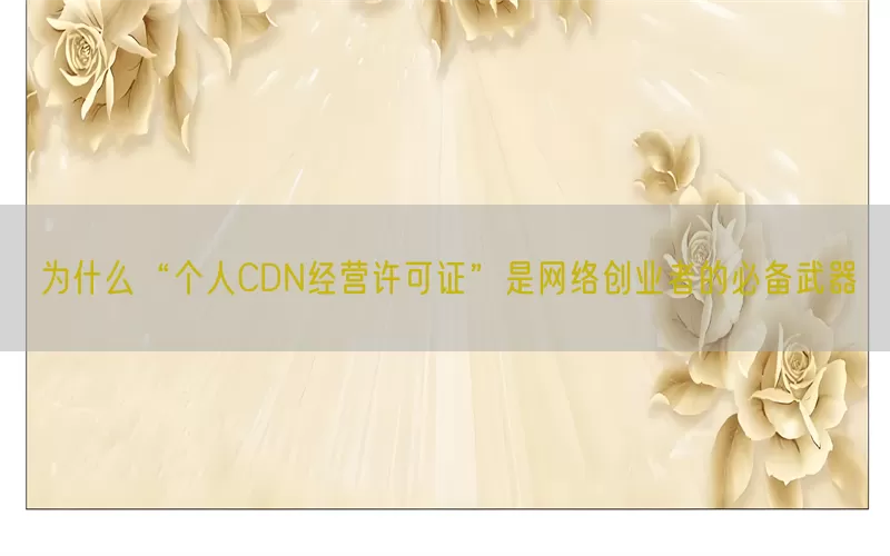 为什么“个人CDN经营许可证”是网络创业者的必备武器