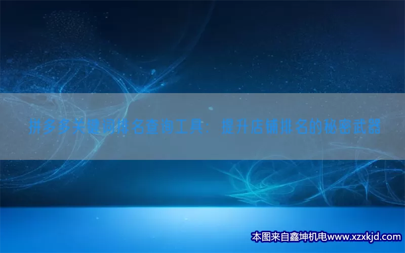 拼多多关键词排名查询工具：提升店铺排名的秘密武器(pic1)