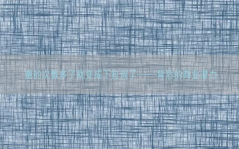 搜的次数多了就变成下拉词了——背后的商业潜力