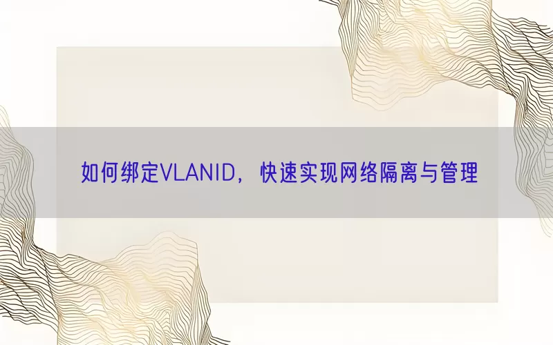 如何绑定VLANID，快速实现网络隔离与管理