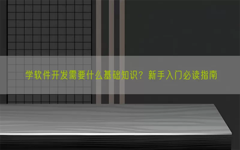 学软件开发需要什么基础知识？新手入门必读指南