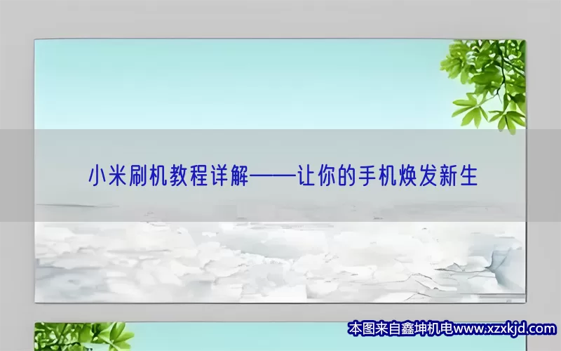 小米刷机教程详解——让你的手机焕发新生(pic1)
