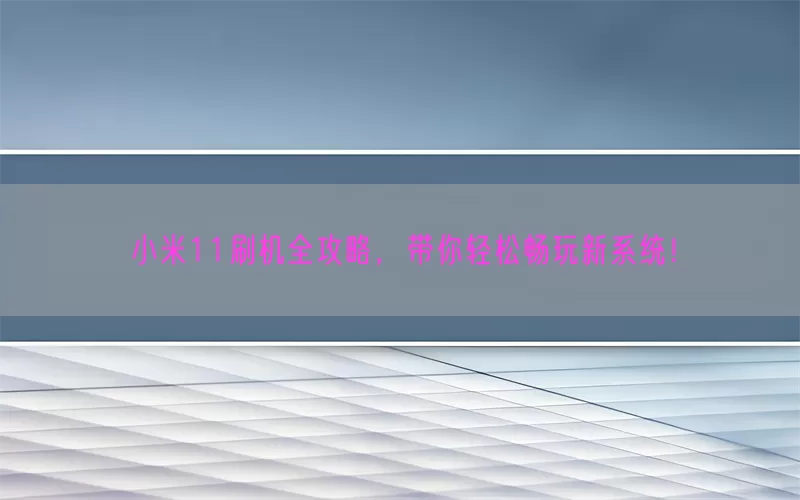 小米11刷机全攻略，带你轻松畅玩新系统！