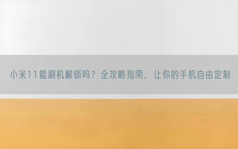 小米11能刷机解锁吗？全攻略指南，让你的手机自由定制