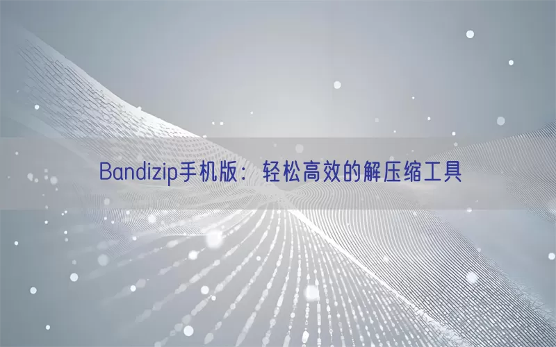 Bandizip手机版：轻松高效的解压缩工具