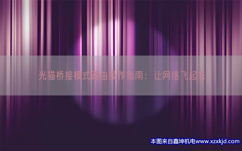 光猫桥接模式路由操作指南：让网络飞起来(pic1)