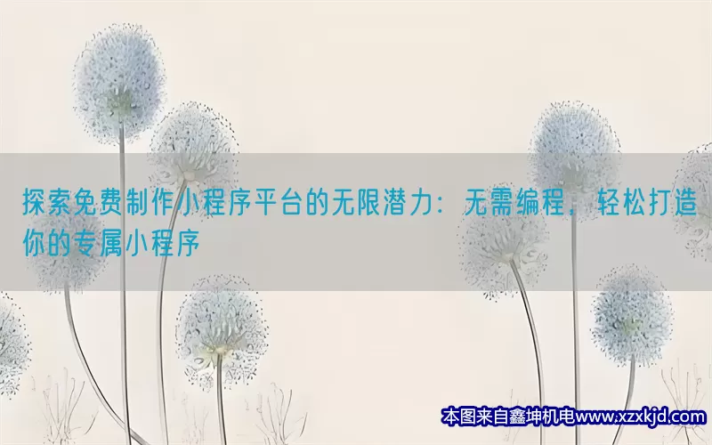 探索免费制作小程序平台的无限潜力：无需编程，轻松打造你的专属小程序(pic1)