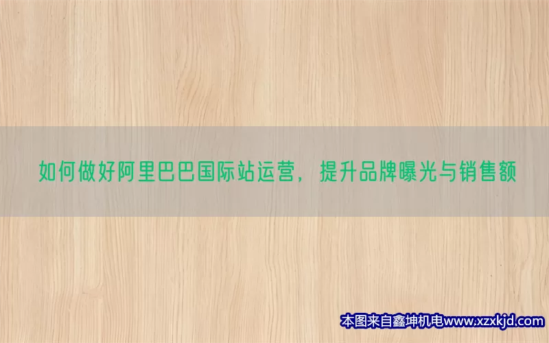 如何做好阿里巴巴国际站运营，提升品牌曝光与销售额(pic1)