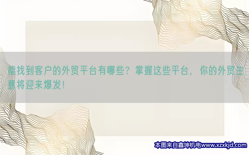能找到客户的外贸平台有哪些？掌握这些平台，你的外贸生意将迎来爆发！(pic1)