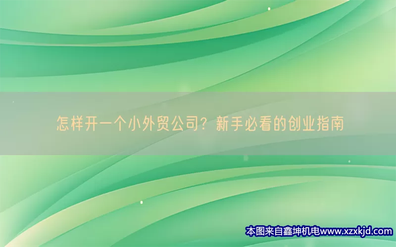 怎样开一个小外贸公司？新手必看的创业指南(pic1)