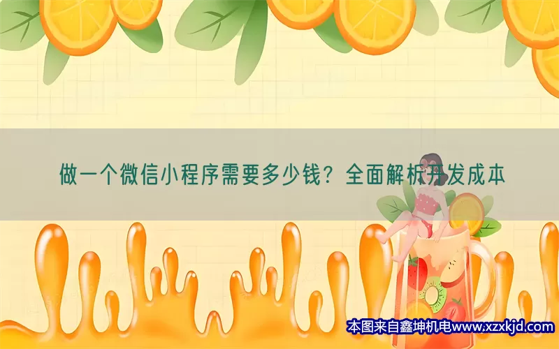 做一个微信小程序需要多少钱？全面解析开发成本(pic1)