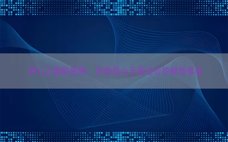 网心云刷机指南:玩转恩山无线论坛的极致体验