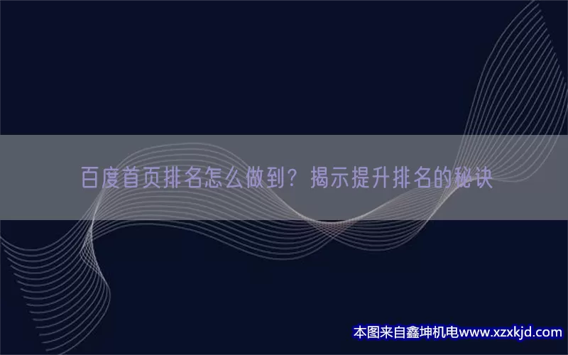 百度首页排名怎么做到？揭示提升排名的秘诀(pic1)