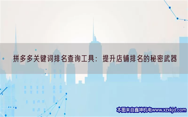 拼多多关键词排名查询工具：提升店铺排名的秘密武器(pic1)