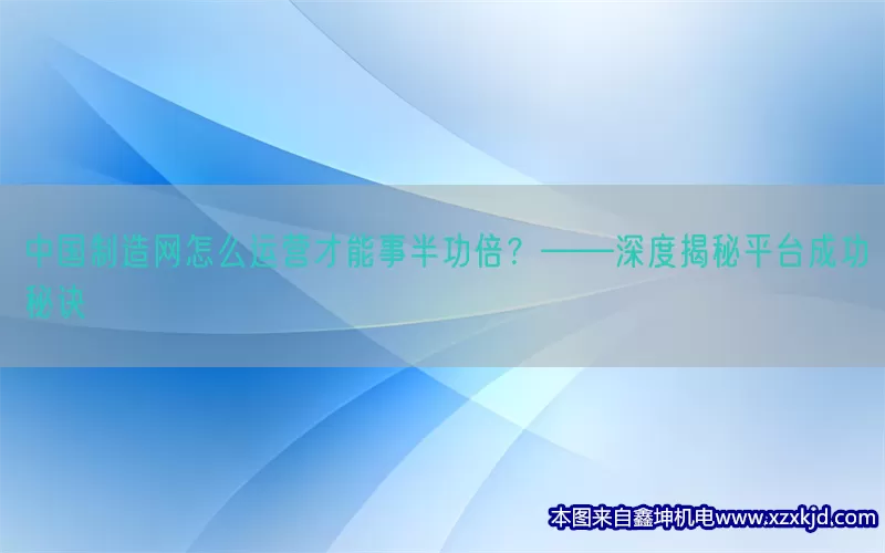 中国制造网怎么运营才能事半功倍？——深度揭秘平台成功秘诀(pic1)