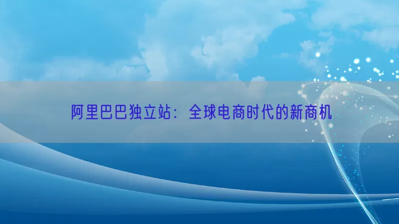 阿里巴巴独立站：全球电商时代的新商机